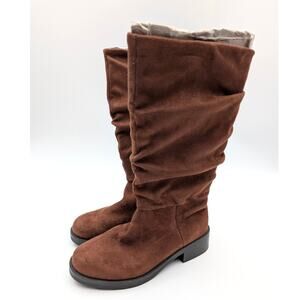 Steve Madden Kids' Jcecee Ruched Slouched Cognac Suede Boot Brown Size US3